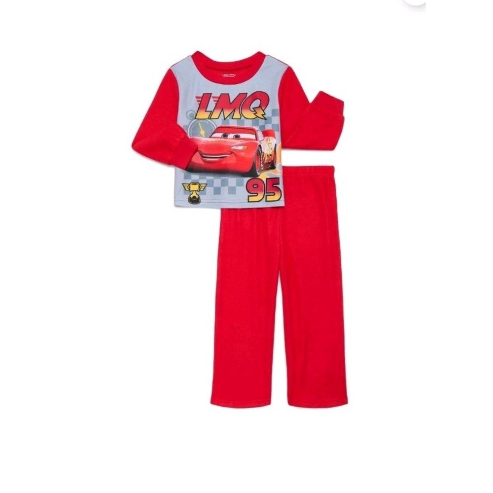 Disney Cars Lightning McQueen Toddler Boy Red Long Sleeve Pajamas New 5T PJs